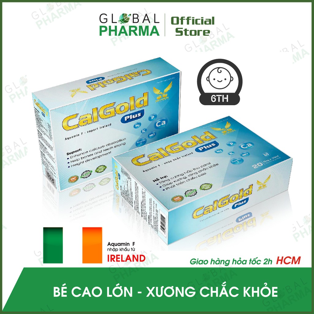 [NL NHẬP IRELAND]  Siro Canxi Nano giúp bé Cao lớn, Chắc khỏe xương CALGOLD (Hộp 20 Ống)