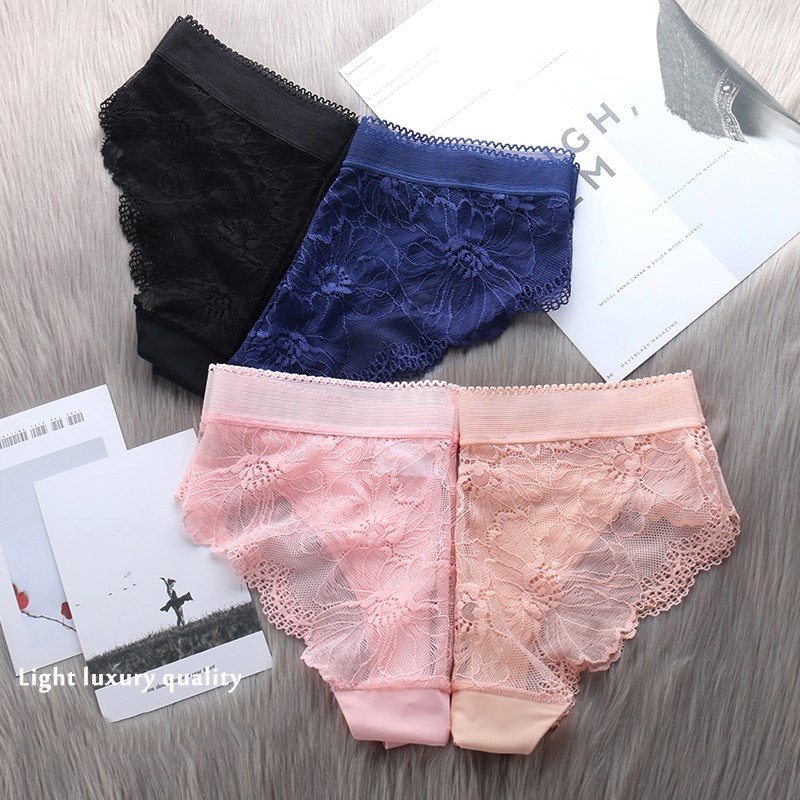 Set 3 Quần Lót Ren Giấu Đường May ZXYOUPING
