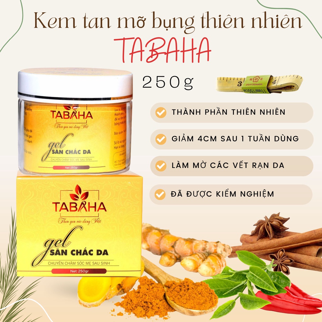 Kem Tan Mỡ TaBaHa 250g Giúp Giảm Mỡ Bụng, Mờ Vết Rạn Da