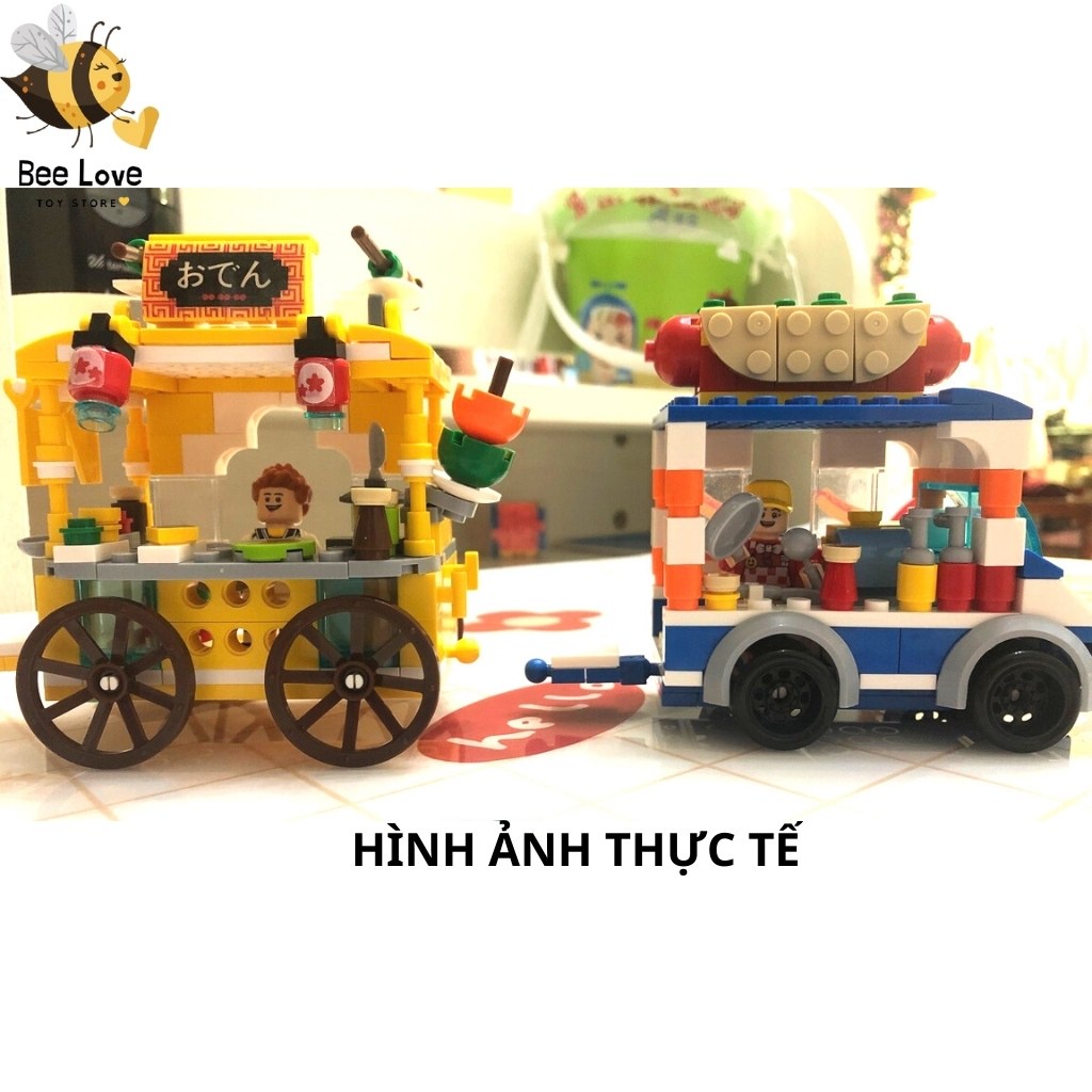 Đồ chơi lắp ráp lego xe bán hàng rong nhiều mẫu BL101, bộ đồ chơi xếp hình vui nhộn cho bé trai bé gái sáng tạo BeeLove