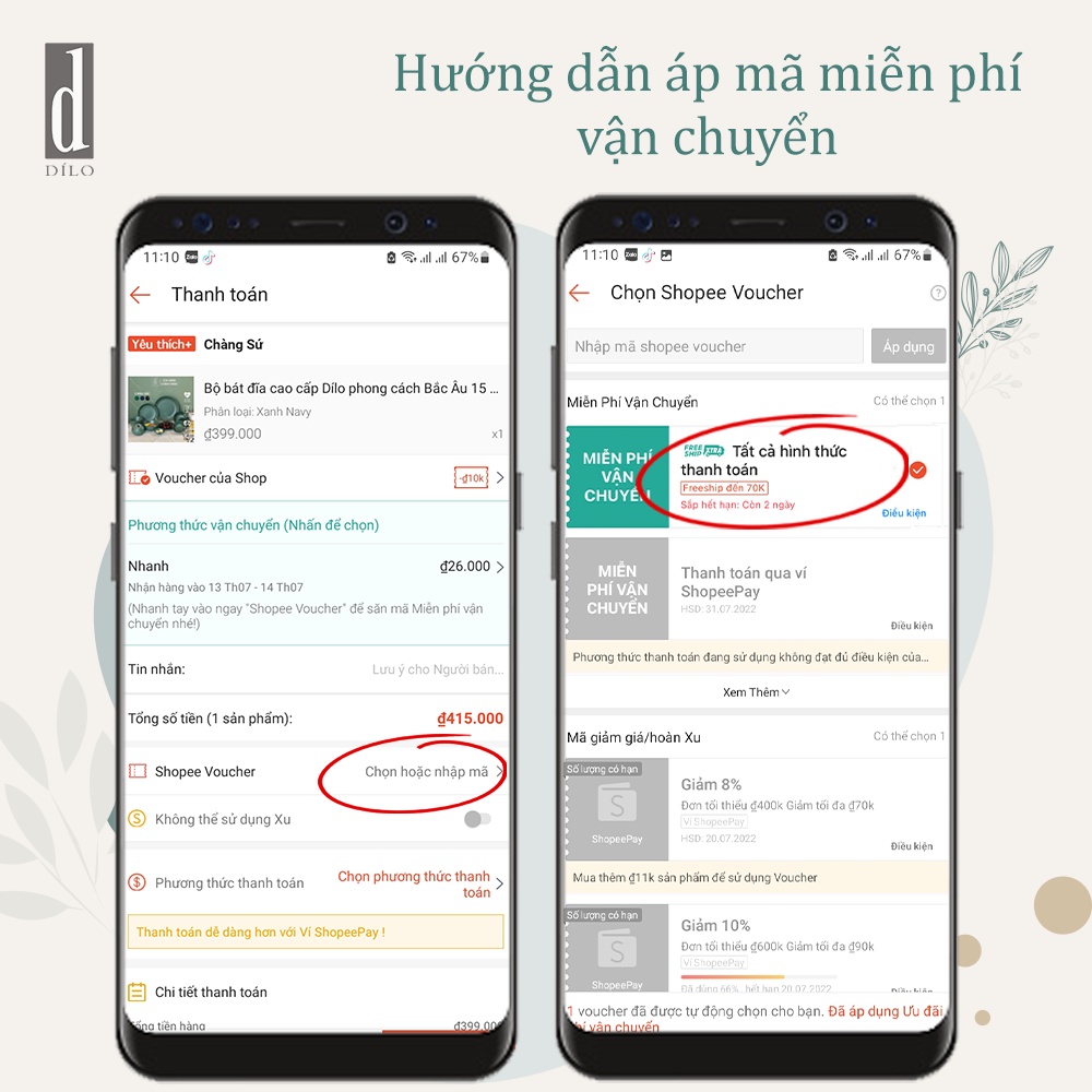 Bộ bát cơm sứ xanh cổ vịt 6 và 10 món - Set chén ăn cơm đẹp cao cấp Dílo - Vỡ 1 đổi 1