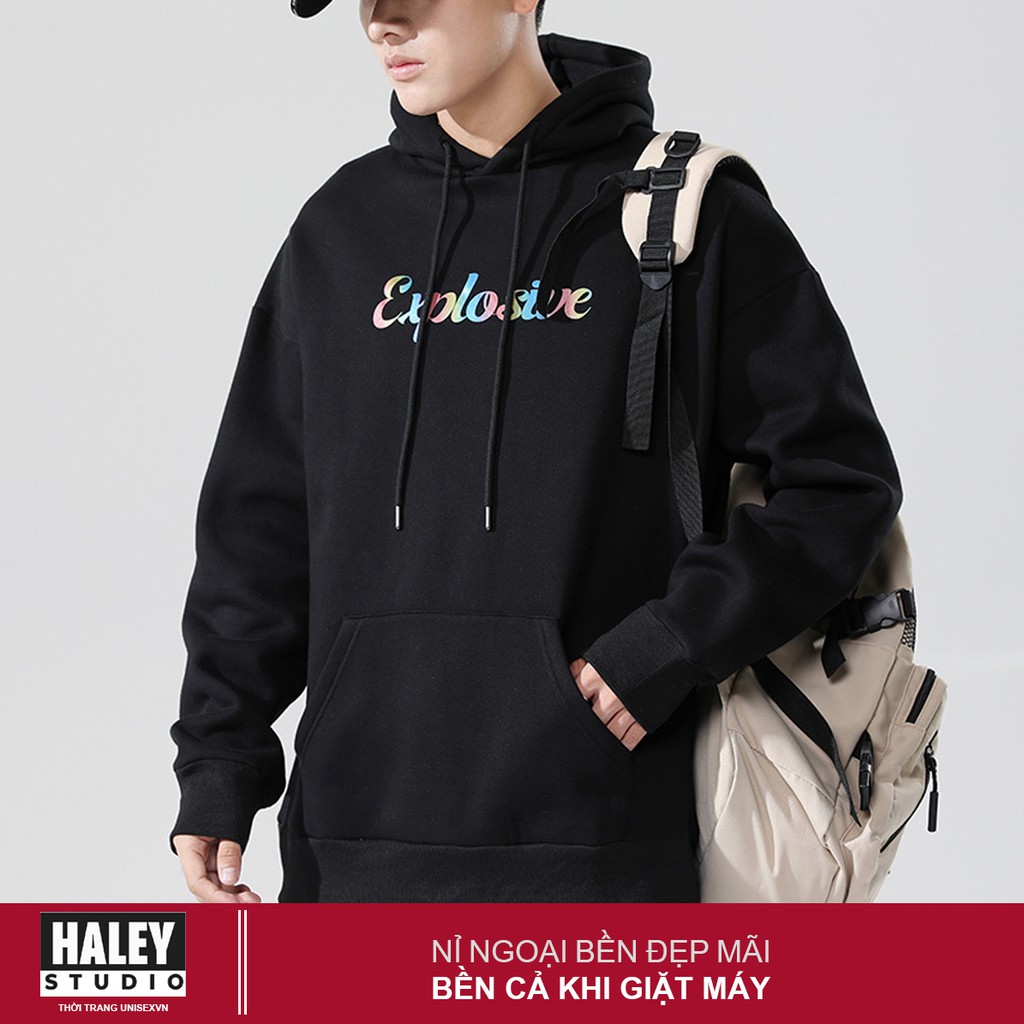 Áo Hoodie Explosive 7 màu mã HD104 HALEY Unisex phong cách Hàn Quốc cá tính, Chất Nỉ Dày Dặn Ấm Áp