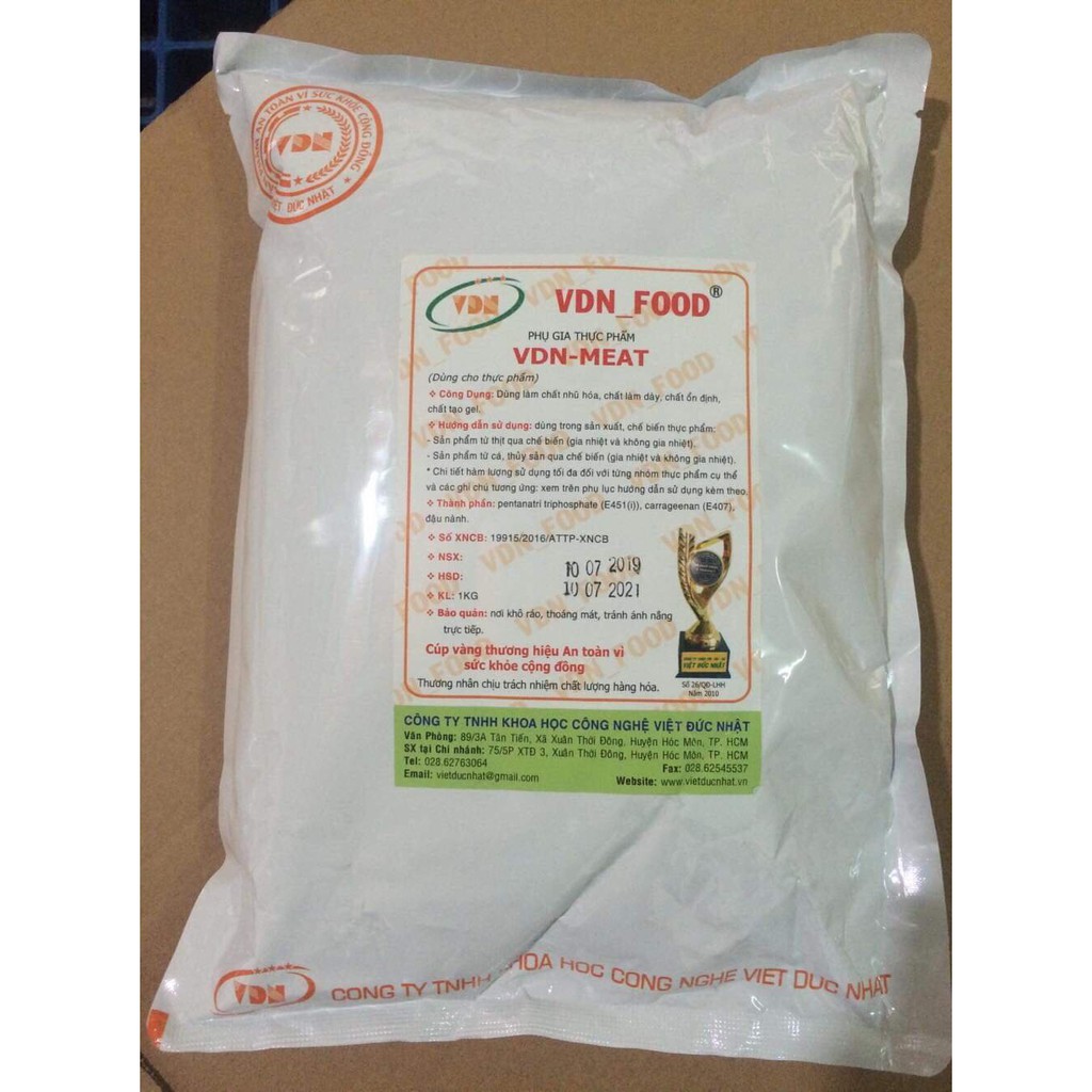 Phụ gia tạo dẻo dai cho chả cá, chả mực, chả lụa MEAT VDN