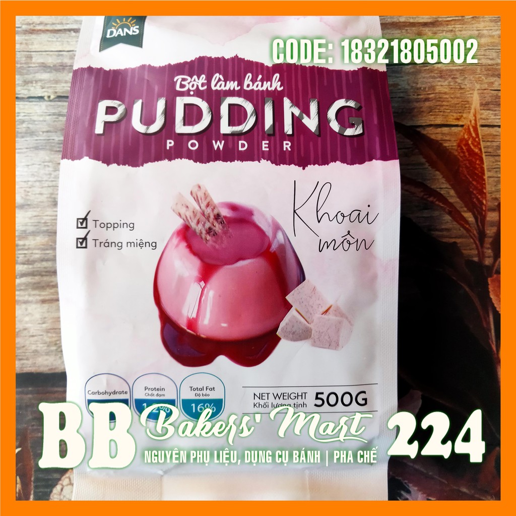 Bột làm bánh PUDDING vị KHOAI MÔN DANS - 500gr