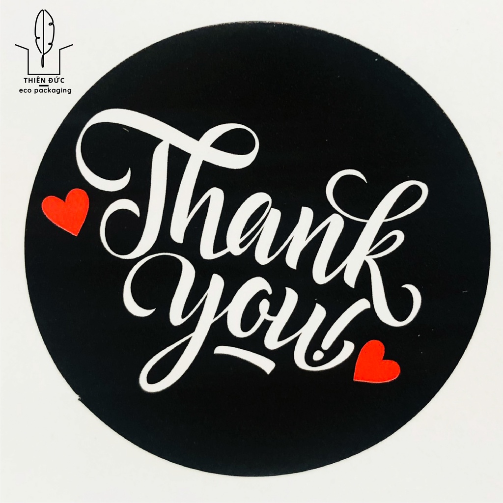 Combo 300 tem thank you 35mm cuộn nhãn dán sticker cảm ơn khách hàng