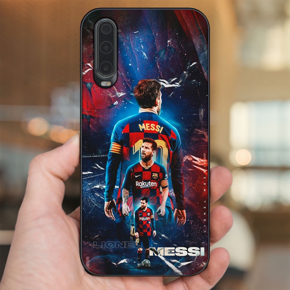 Ốp lưng Huawei P30 viền đen in hình Lionel Messi Barcelona PSG