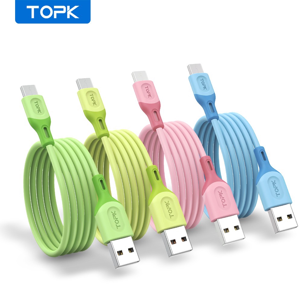 Cáp Sạc Micro Usb Type C Topk An84 Làm Bằng Tpe Silicone Mềm #5