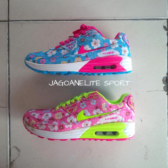 Giày Thể Thao Nike Airmax 90 Flower. - Blue 36 Thời Trang Cho Nữ