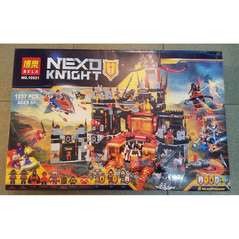 ( Hàng order 7 ngày ) Lego Nexo - Bela 10521 ( Xếp Hình Hang Ổ Nham Thạch Của Gã Hề Jestro 1234 khối )