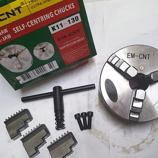 Mâm cặp 3 chấu máy tiện K11-130mm EM-CNT Hàng Chuẩn Đài Loan
