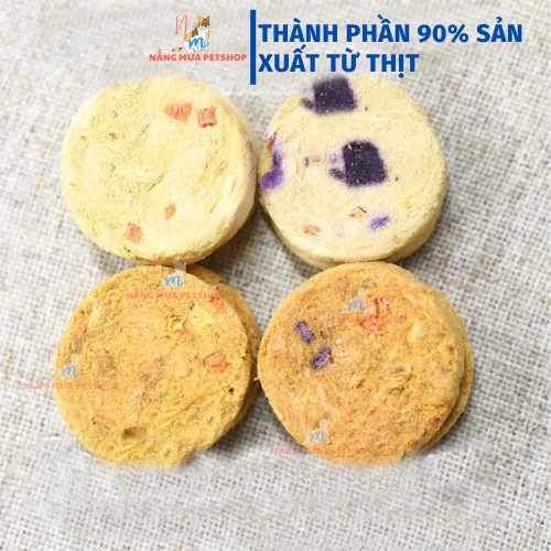 Bánh thưởng cho mèo, bánh thưởng cho chó. Bánh thưởng thịt sấy rau củ cho chó mèo