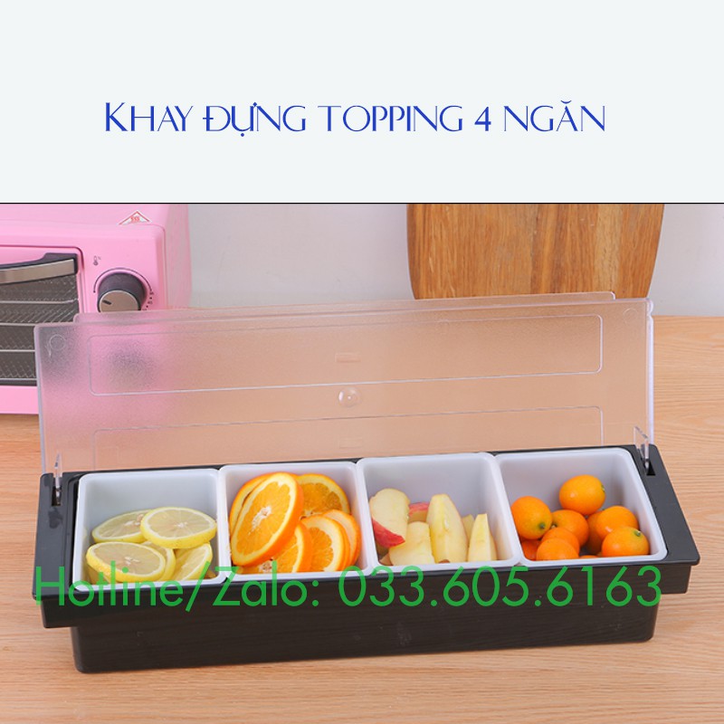 Khay Nhựa đựng Topping 6 ngăn 5 ngăn 4 ngăn 3 ngăn chất liệu cao cấp, bền đẹp