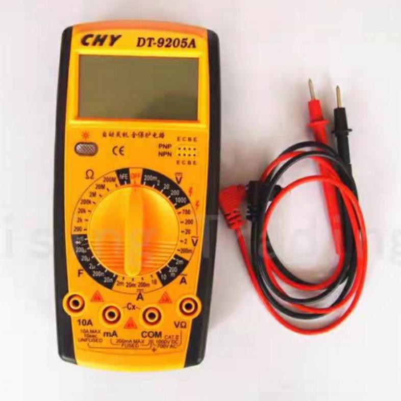 Đồng hồ đo điện vạn năng CHY DT-9205A Màu Vàng Kèm pin Loại Tốt
