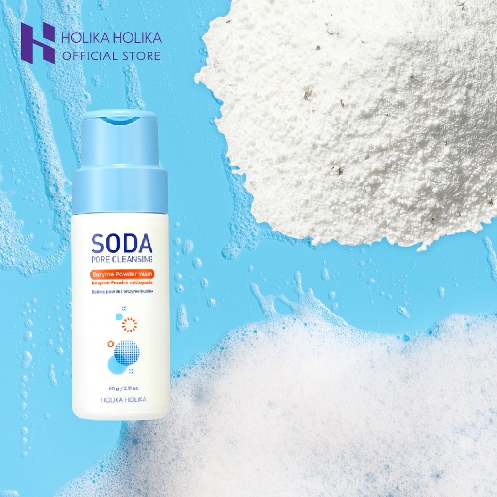 Bột rửa mặt hàng ngày Soda HOLIKA HOLIKA loại bỏ mụn đầu đen tẩy da chết làm sạch lỗ chân lông 60g