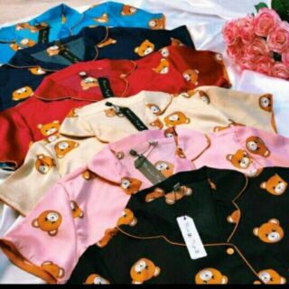 Set Đồ ngủ pijama phi bóng gấu cười