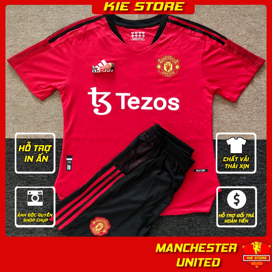Set bộ thể thao quần áo bóng đá CLB Manchester United phiên bản SPF/ Bộ quần áo MU Tezos đỏ 2021 vải Thái xịn