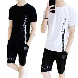 Sét Bộ Quần Áo Thể Thao Co Dãn Oppese Cực Đẹp, Áo Thun Cổ Tròn Ngắn Tay - Bộ Thể Thao Nam Bộ Hè Tập Gym Đá Bóng Cầu Lông