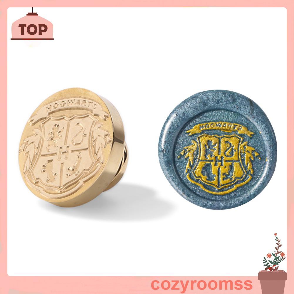 Đầu con dấu đóng sáp hình tròn bằng đồng trang trí thiệp mời/phong bì phong cách retro cổ điển không có tay cầm