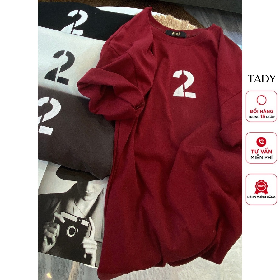 Áo Thun 3158 Cotton Quảng Châu In Số 2 - Áo Thun Phông Oversize Form Rộng