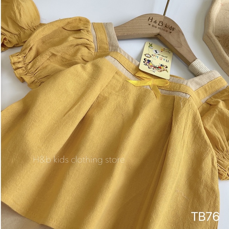 Bộ đũi cộc tay bé gái trơn màu thiết kế cổ vuông, chất vải mềm mát, size từ 8 đến 15 kg