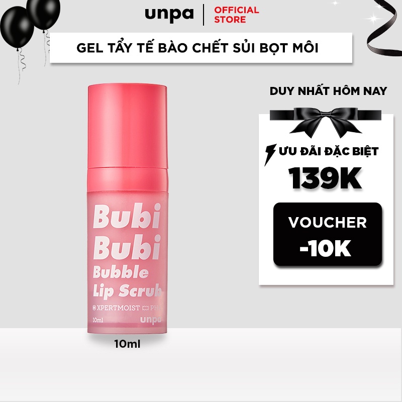 Gel Tẩy Tế Bào Chết Sủi Bọt Cho Môi Unpa Bubi Bubi Bubble Lip Scrub 10ml