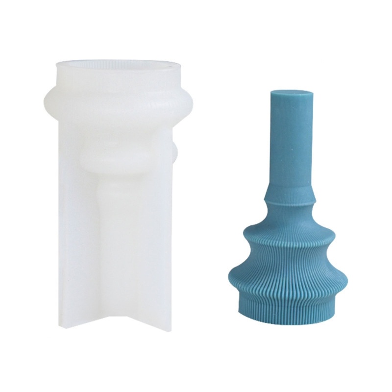 Khuôn Silicone Làm Chân Nến Họa Tiết Kẻ Sọc