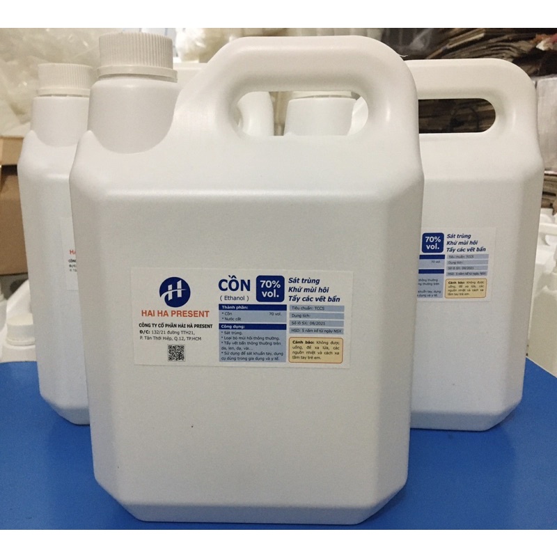 Cồn y tế 70 độ Can 5 lít dùng sát khuẩn, rửa tay (hàng cty đầy đủ VAT)