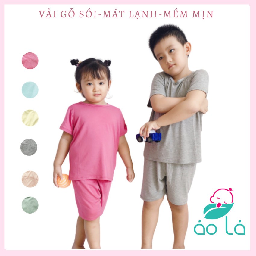 Bộ cộc tay cho bé vải modal Áo Lá Homewear đồ mặc nhà cho bé 12-32kg