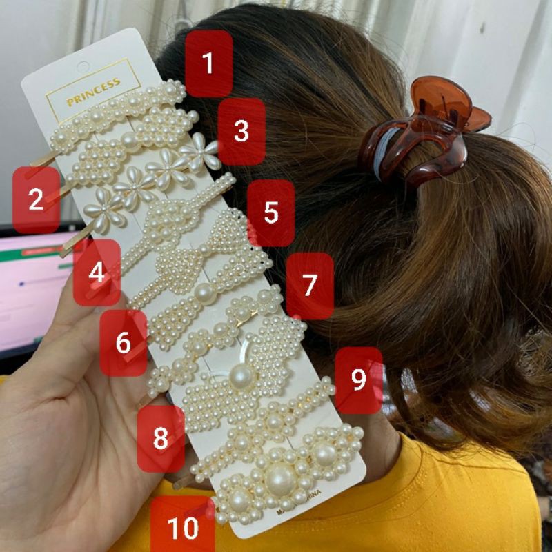 Kẹp đính hạt nhiều kiểu dáng phong cách Hàn
