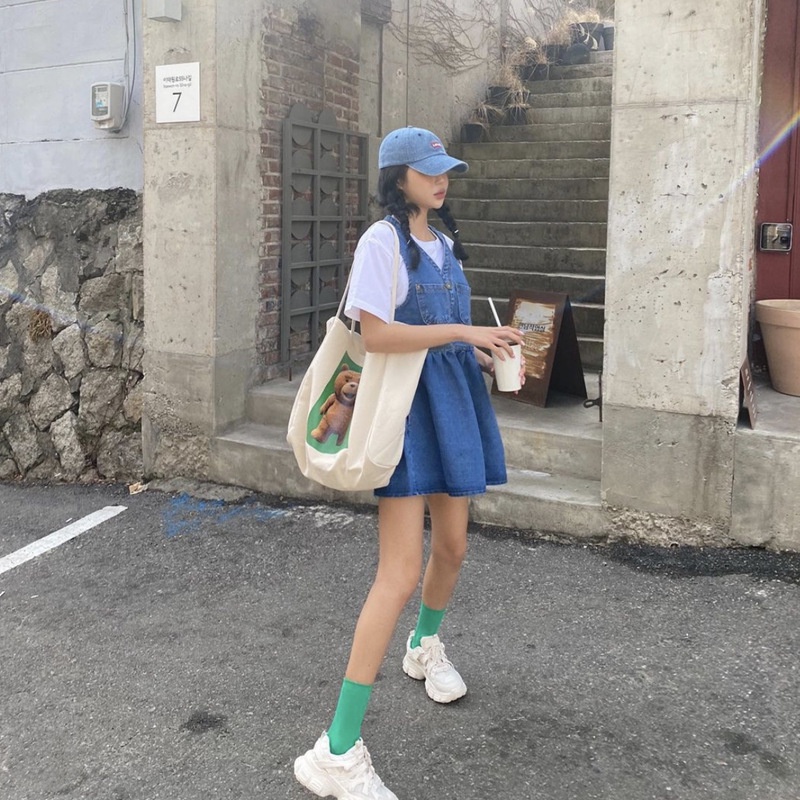 Túi Đeo Vai Vải Canvas Kích Thước Lớn Phong Cách Hàn Quốc 2021 Cho Nữ