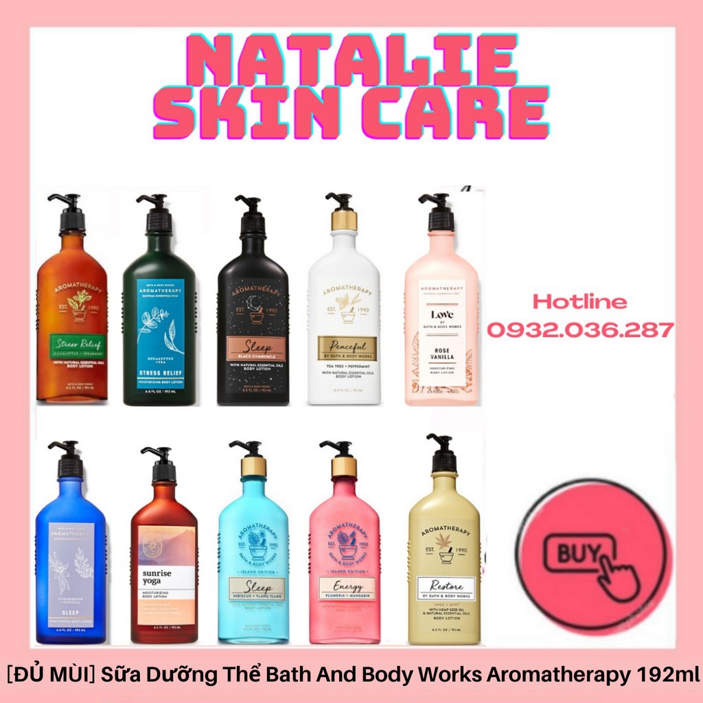[ĐỦ MÙI] Sữa Dưỡng Thể Aromatherapy Bath And Body Works (192ml)
