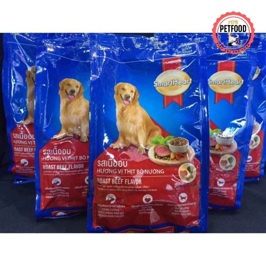 Combo 5 gói thức ăn cho chó trên 1 năm tuổi SmartHeart Adult (400g/gói)