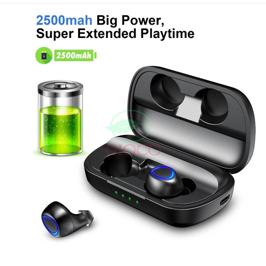 Tai nghe khong day cao cấp Phantom-IP010Plus, chống nước IPX7 Bluetooth 5.0 HIFI siêu bass, sạc không dây-