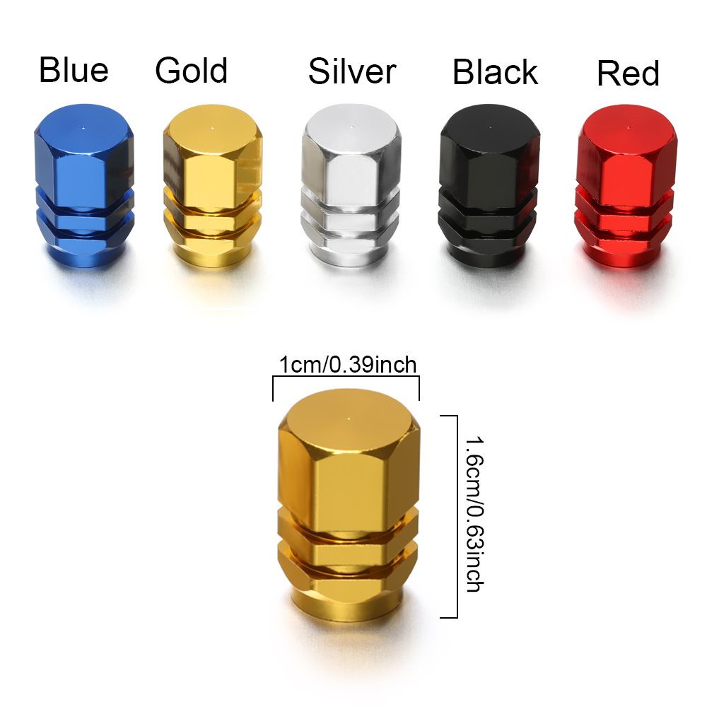 Set 4 nắp van bánh xe bằng hợp kim nhôm chống thấm nước với 5 màu tùy chọn