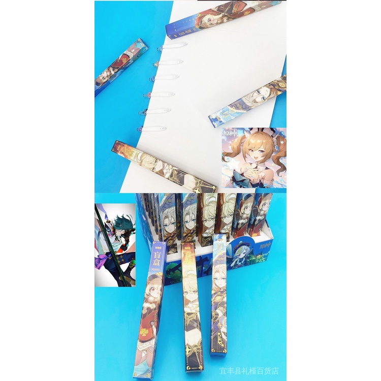Genshin impact pen nhấn tư thế học sinh văn phòng phẩm câu hỏi bàn chải RTY3