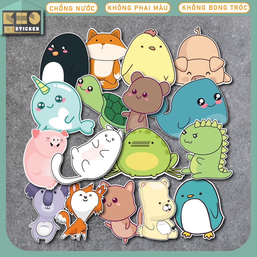 Combo 50 Sticker Kawaii chống nước sticker dán laptop, điện thoại, đàn guitar, mũ bảo hiểm, vali. MSP: ST02