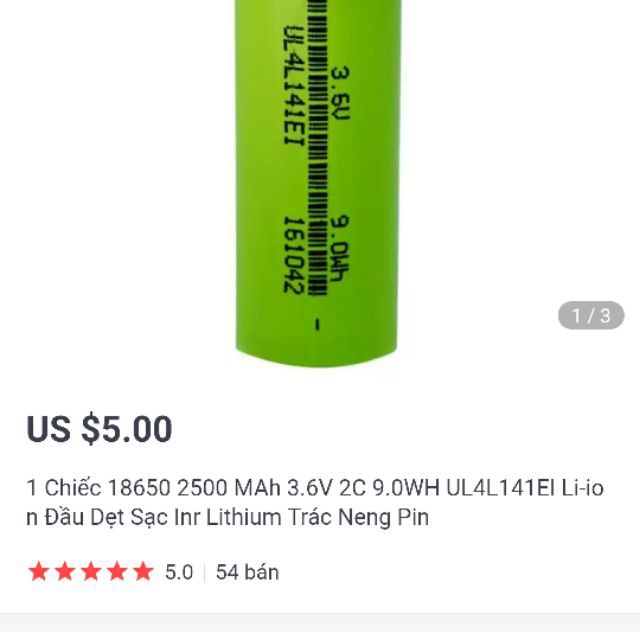 PIN 18650 Dung lượng cao 2600>2800  Mah CHÍNH HÃNG (tháo sạc dự phòng BỊ lỗi mạch TGDD) Chất lượng như mới,giá cực RẺ !