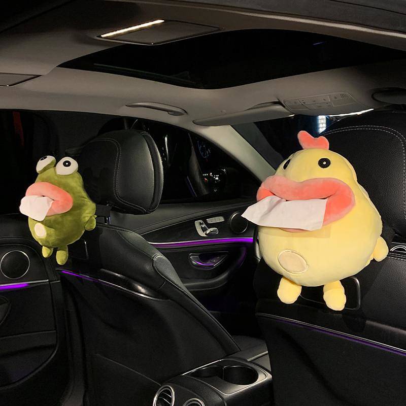 Car Tissue Box Creative Cartoon Doll Paper Extraction Hanging Bag Armrest Box Sun Visor Hanging Car Sanitary Tissue Bag t0WA