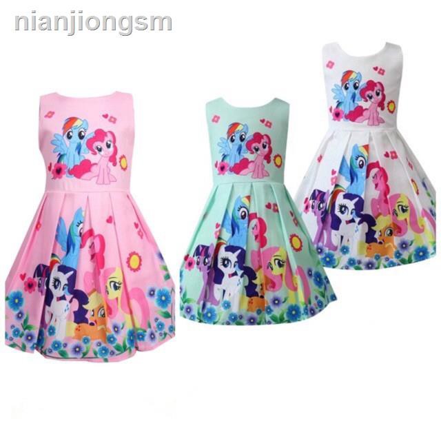 ▩[Mã FAGREEN245 giảm 10% tối đa 30K đơn 99K] Đầm cho bé gái in họa tiết My Little Pony dễ thương