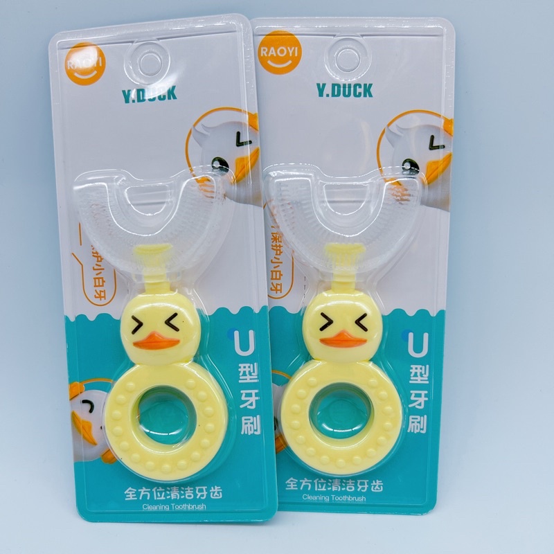 Bàn chải đánh răng cho bé chữ u chất liệu Silicon chịu được lực cắn, cho bé từ 2 tuổi - 6 tuổi