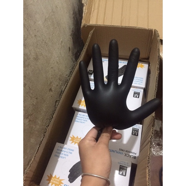 GĂNG TAY CAO SU ĐEN CHUYÊN DỤNG