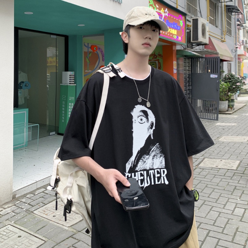 Áo thun IFNICEFUTURE tay ngắn dáng rộng in chữ cái trẻ trung hợp thời trang dễ phối đồ dành cho nam