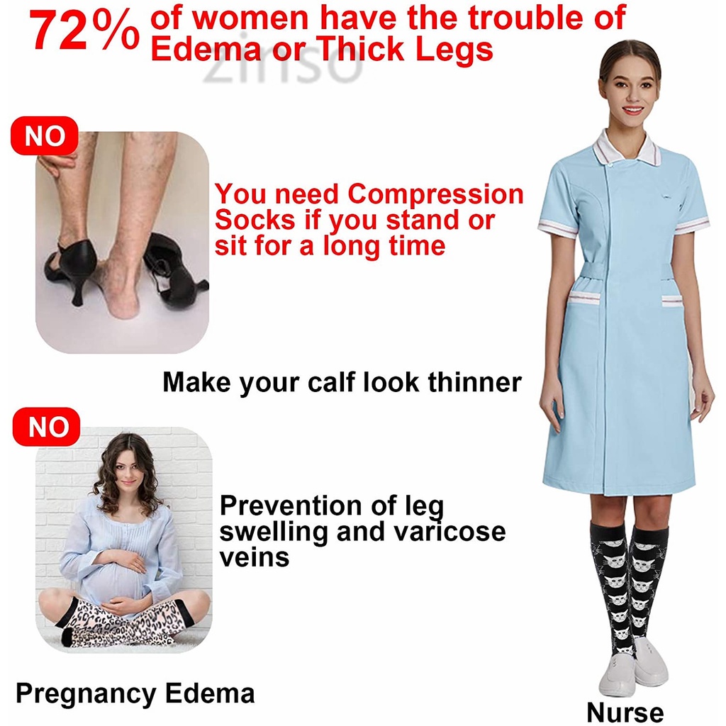 Nén Tất Nam Nữ Unisex Thể Thao Tất 30 MmHg Ngăn Ngừa Giãn Tĩnh Mạch Y Tá Tất Bóng Đá Chạy Bộ Vớ