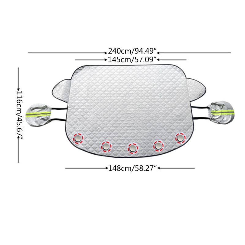 Vỏ Bọc Kính Chắn Gió Phía Trước Xe Hơi Chống Tuyết / Nước Mưa / Tuyết Màu Bạc