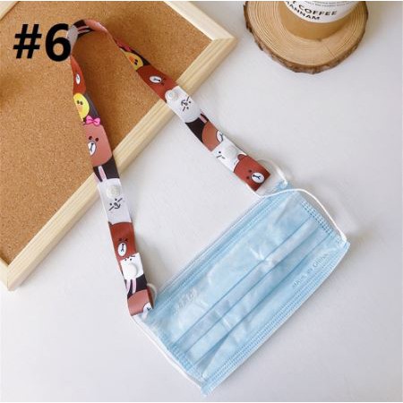 Dây đeo khẩu trang họa tiết cực đẹp phong cách Hàn Quốc cho bé chất lượng cao giúp chống rơi khẩu trang