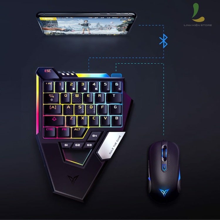 Combo bàn phím cơ một tay Flydigi D1 + chuột gaming M1