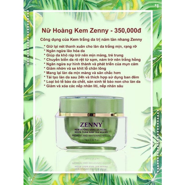 KEM ZENNY BAN ĐÊM (TẶNG KÈM SERUM HOẶC SON ZENNY)