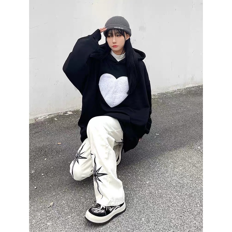 Áo Hoodie tim chữ lưng mũ 2 lớp-6C0T