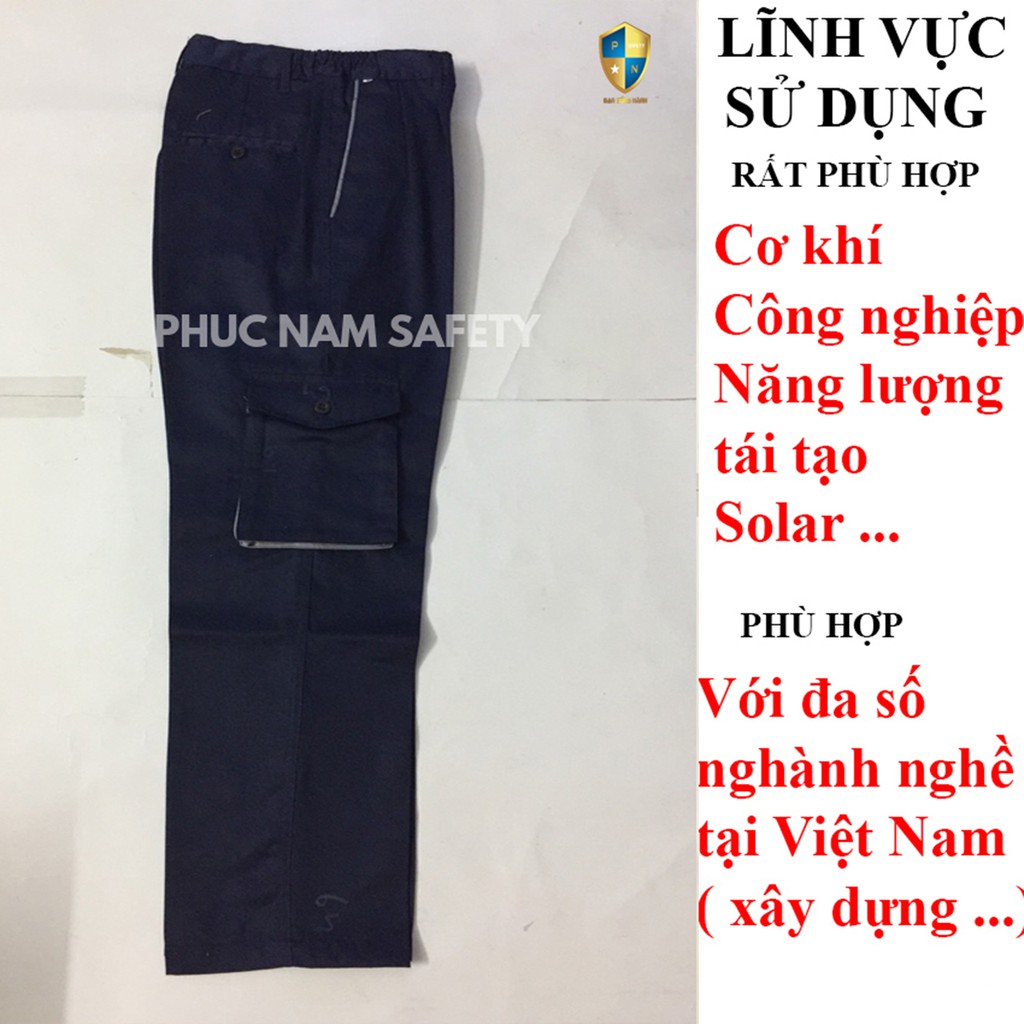 Quần bảo hộ lao động màu tín than phối ghi đậm có tú hộp ( Quần PN31), bảo hộ lao động Phúc Nam