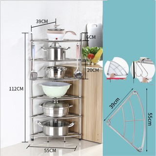 Kệ Góc Bếp 6 Tầng Stainless Steel Lắp rắp Phong Cách JAP